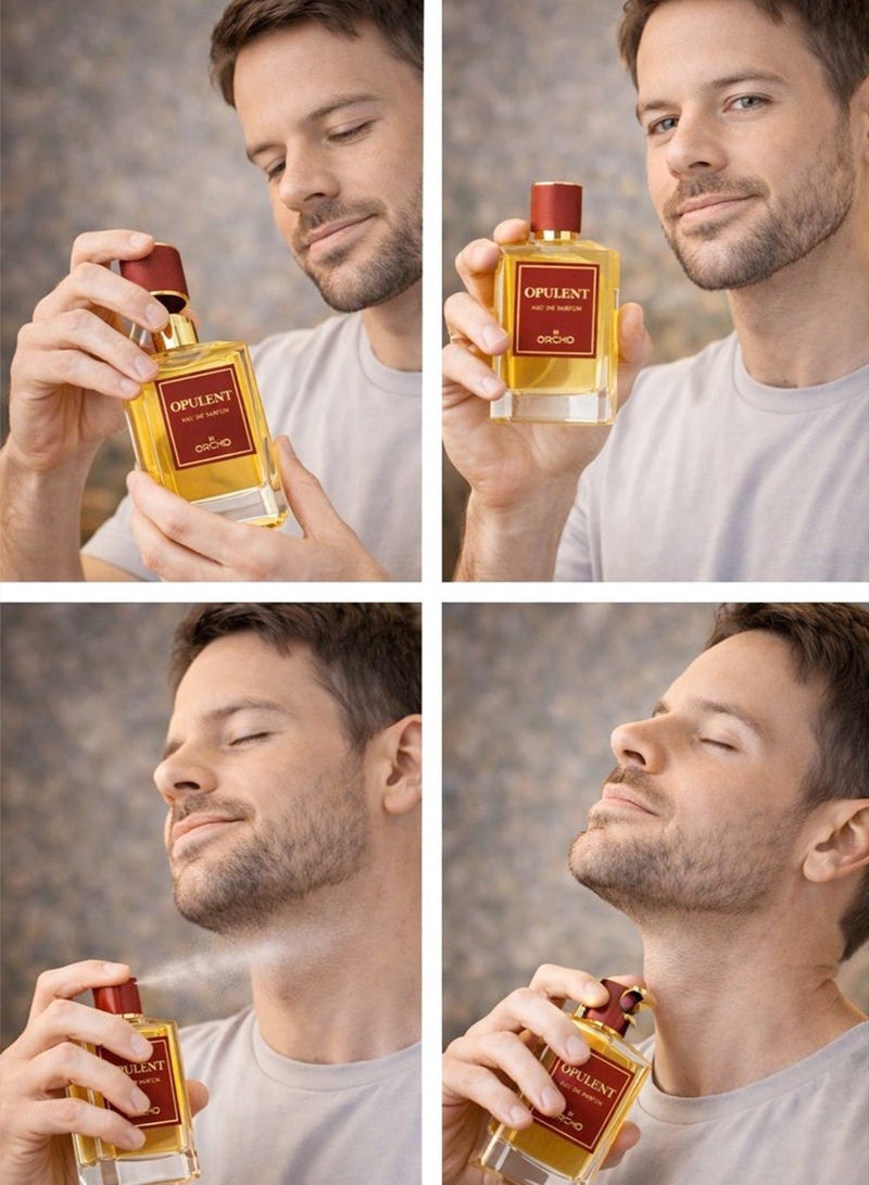 Orchid Opulent Pour Homme EDP 100ml – Leather Oud Perfume for Men with Passion Fruit, Rose, Musk & Toffee Amber - Image 3